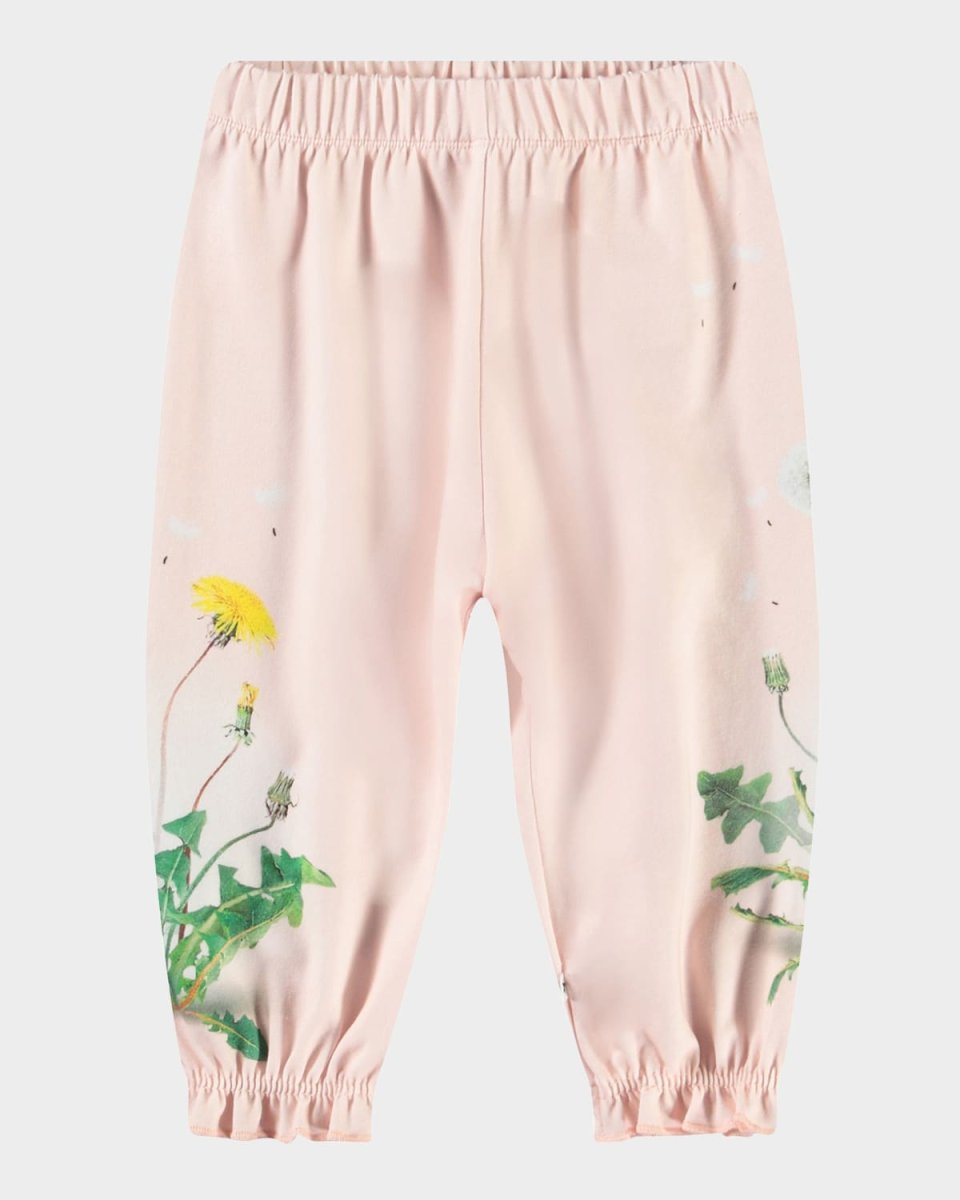 Girl's Selena Floral Organic Cotton Sweatpants, Size 6M-